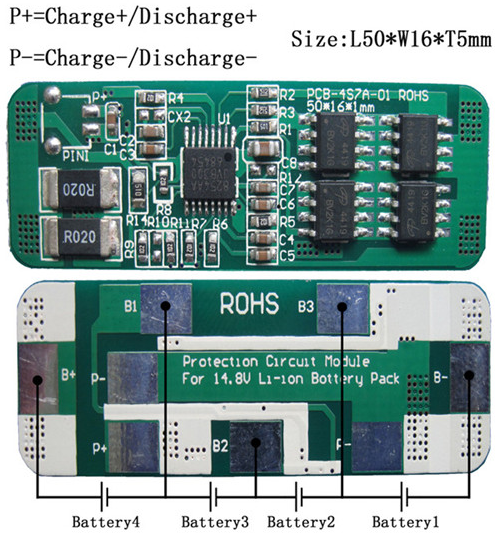 BMS LiFePO4 4S (12В-5A)-L