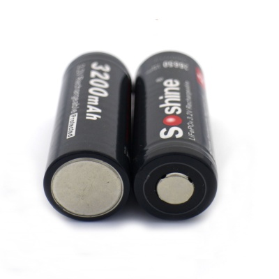 Ячейка Soshine 26650 LiFePO4, 3.2В-3.2А*ч (с защитой)