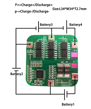 BMS LiFePO4 4S (12В-10A)