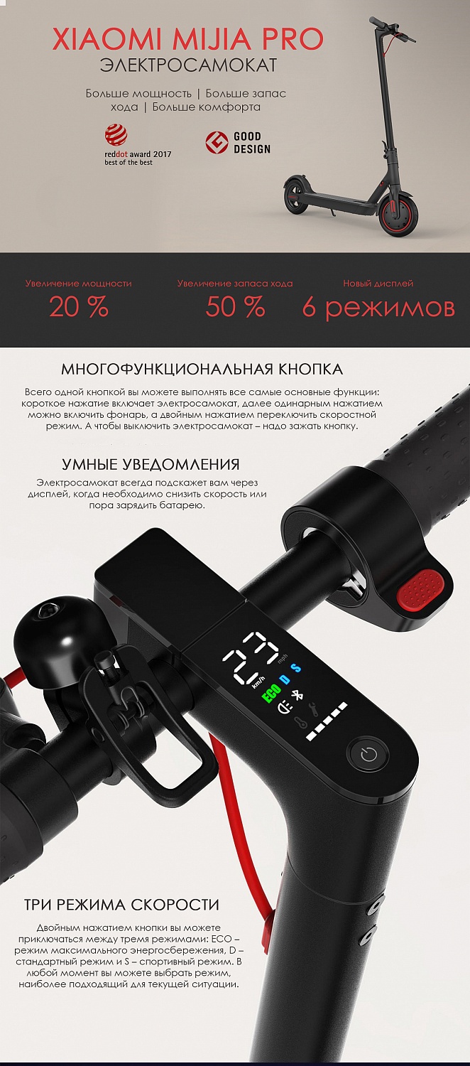 Электросамокат Xiaomi Mijia M365 Pro (EU)