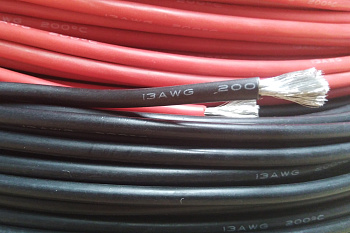 Силовой силиконовый кабель 13 AWG (чёрный)