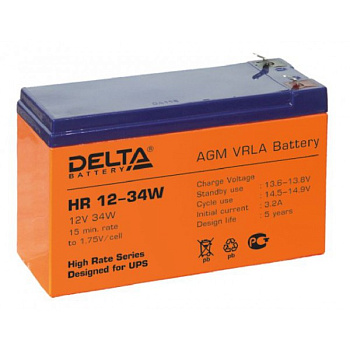 Аккумулятор Delta HR 1234W, 12V-9Ач