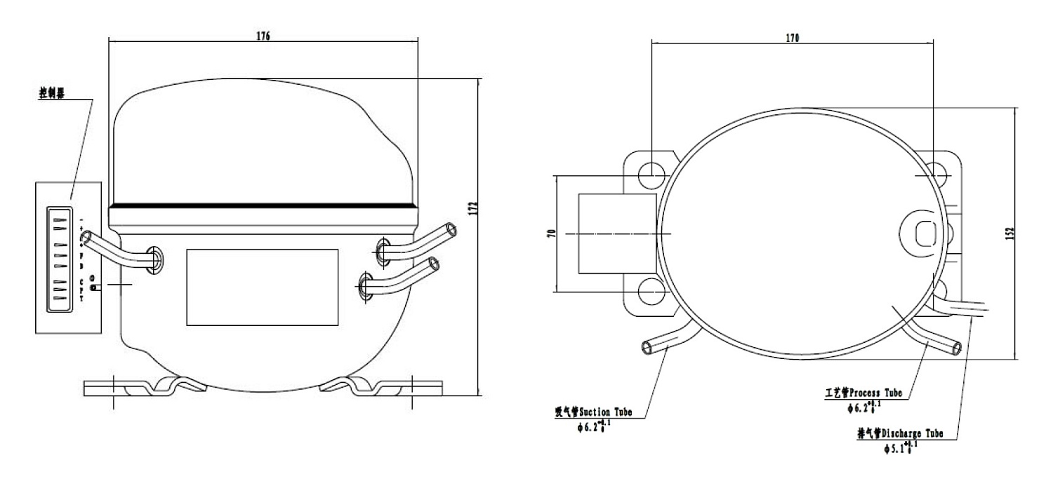Холодильный компрессор 65G (210Вт, 12В-24В)
