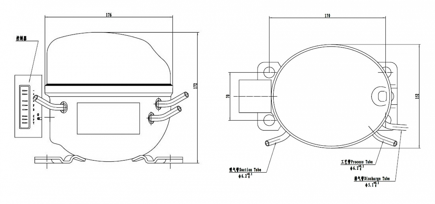 Холодильный компрессор 65G (210Вт, 12В-24В)
