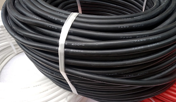 Силовой силиконовый кабель 7 AWG (чёрный)