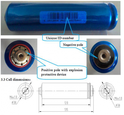 Ячейка Headway 38120SE, LiFePO4, 3.2В-10Ач