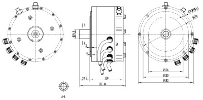 Электродвигатель GMR3000-24V (BLDC) с жидкостным охлаждением 3 кВт