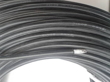 Силовой силиконовый кабель 12 AWG (чёрный)