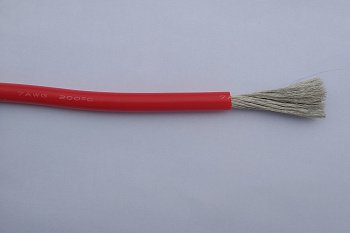 Силовой силиконовый кабель 7 AWG (красный)
