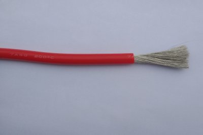 Силовой силиконовый кабель 7 AWG (красный)