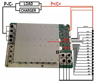 BMS для LiFePO4 16S (48В-250A)