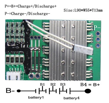 BMS LiFePO4 4S (12В-30A)