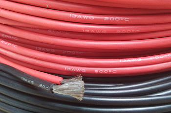 Силовой силиконовый кабель 13 AWG (красный)