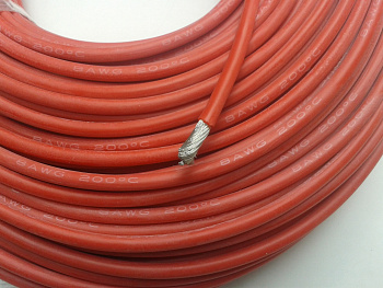 Силовой силиконовый кабель 8 AWG (красный)