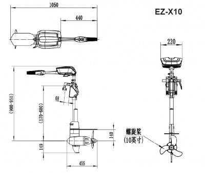 Лодочный электромотор EZ-X10 (10HP)